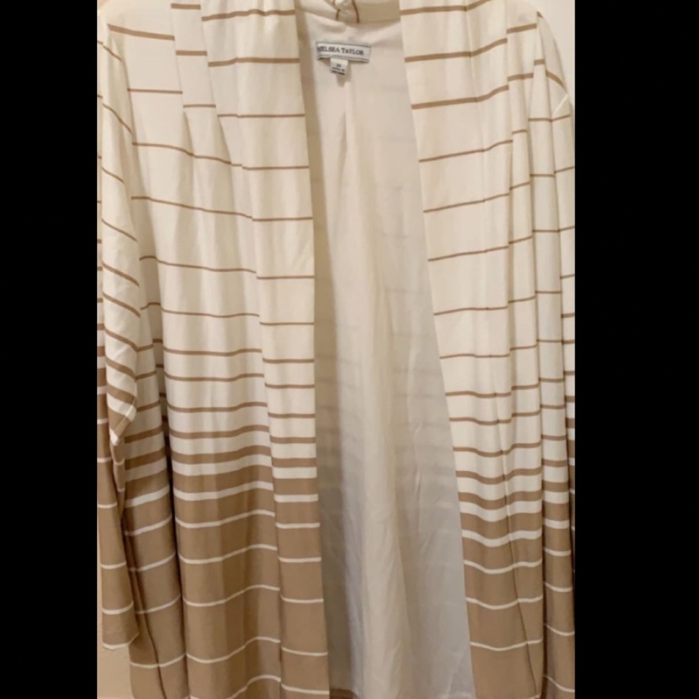Beige and white soft sweater
